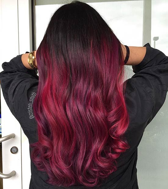 ombre hair red