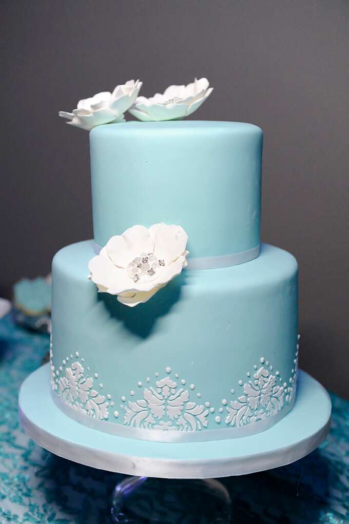 Turquoise Decorated Cake