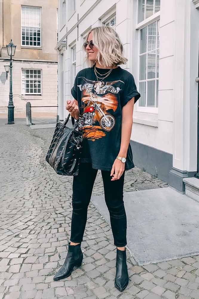 Fashion Look with Women's Black T