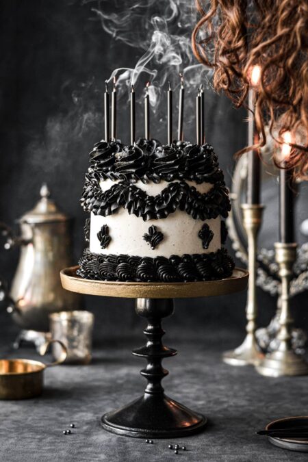 Black Decorated Cake