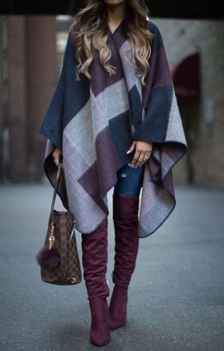 Fashion Look with Poncho