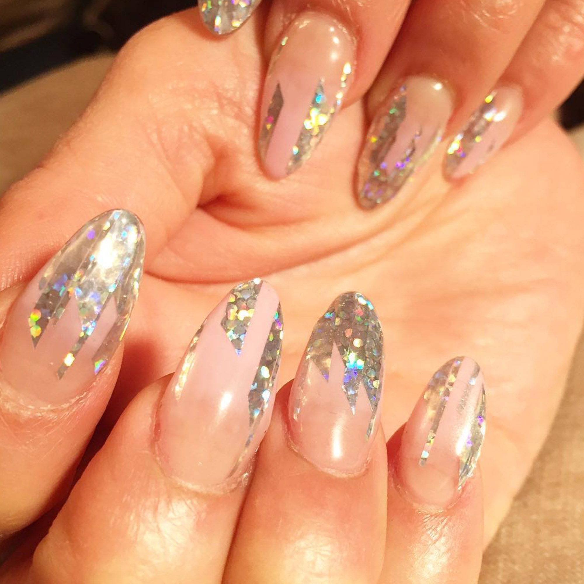 Nail Decorated With Glitter