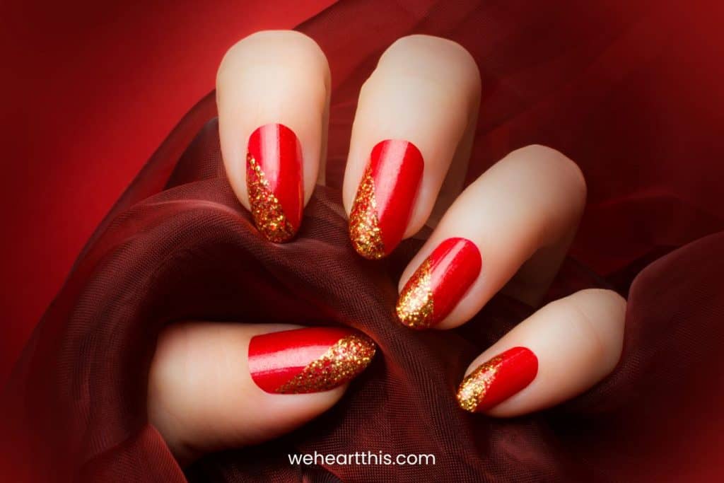 Red Decorated Nails