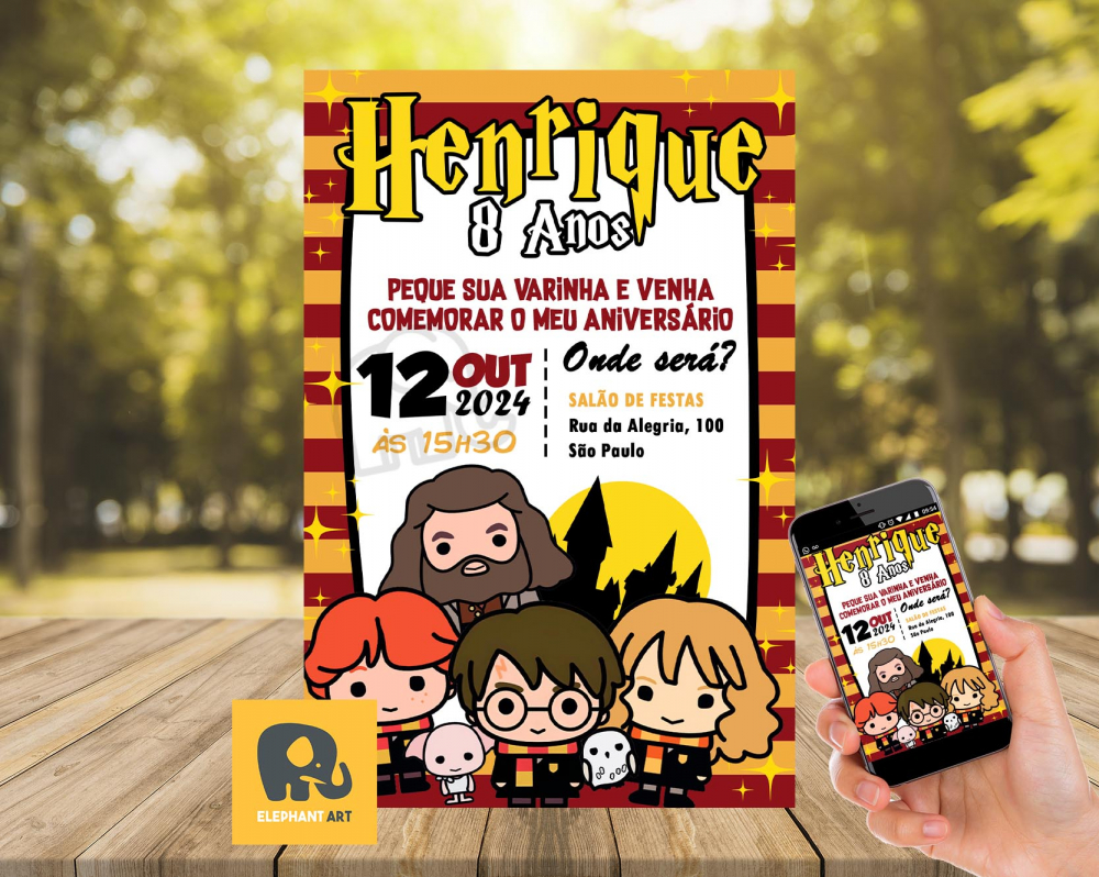 Convite Festa do Harry Potter