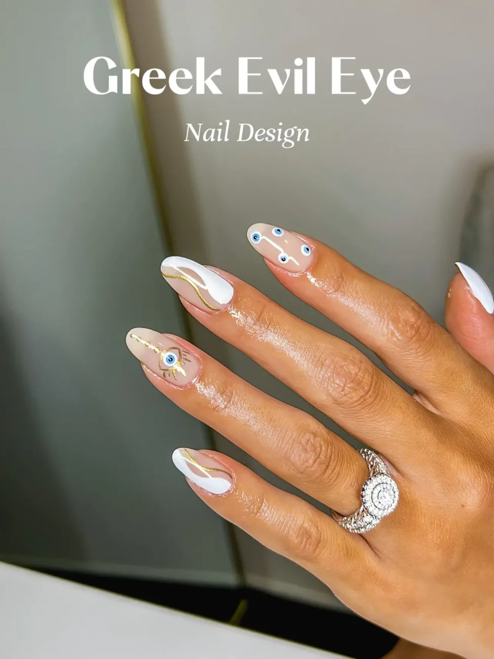 Greek Eye Decorated Nails