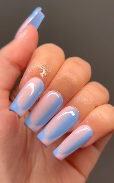 pink and blue nail art