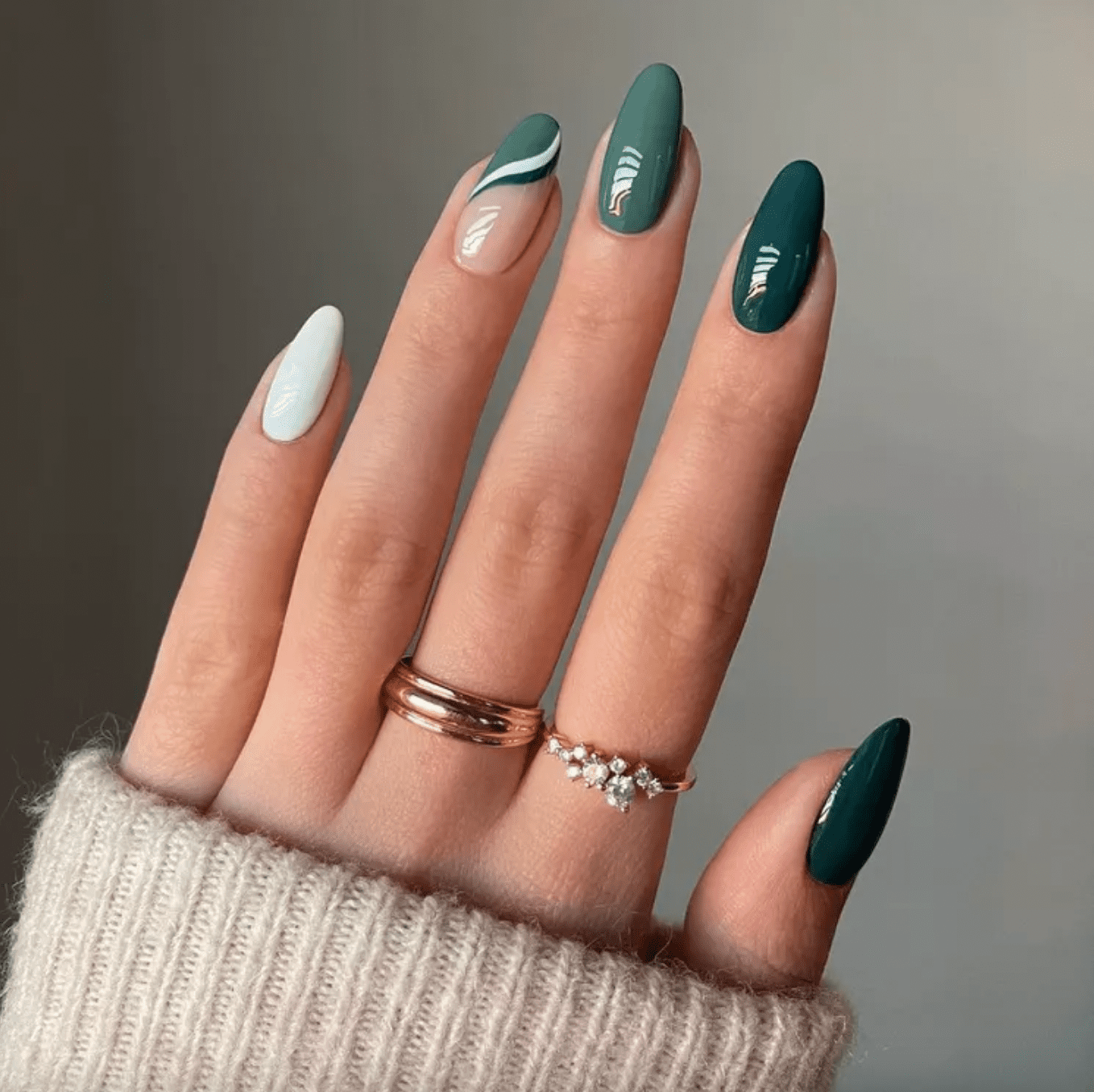 Dark Decorated Nail