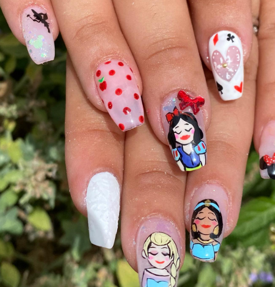 Disney Princesses Decorated Nail