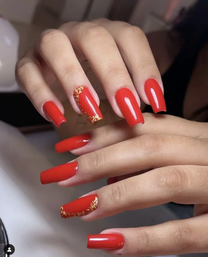 Red Decorated Nails