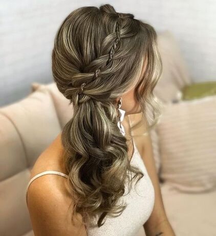 penteado madrinha cabelo longo