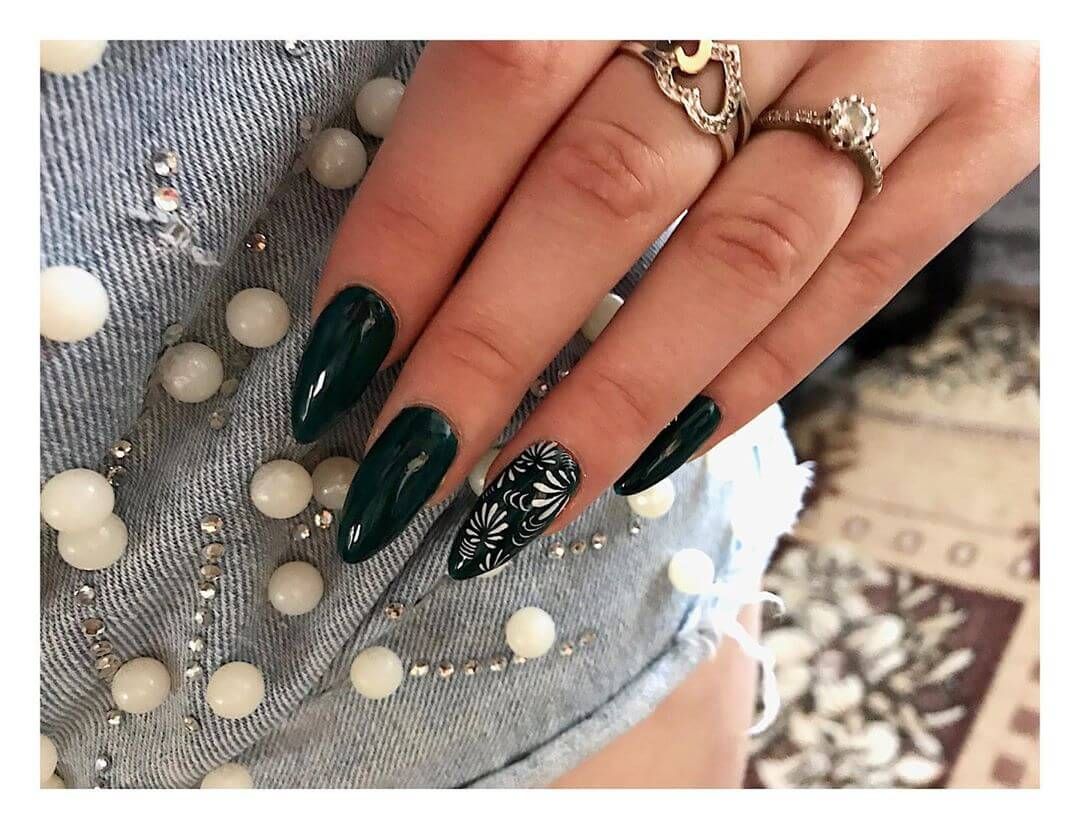 Dark Decorated Nail