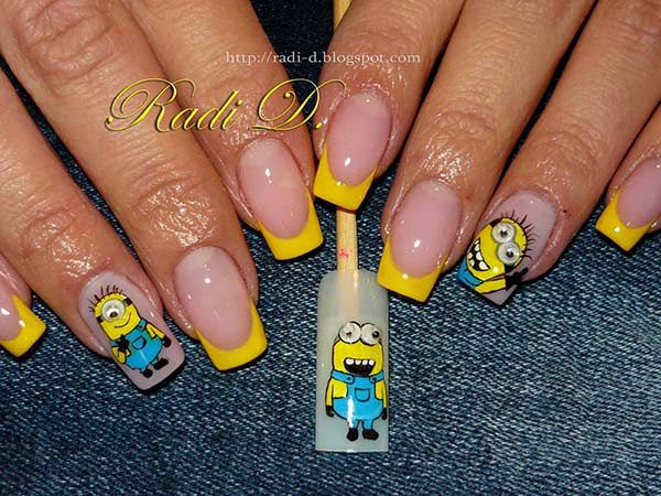 Minions Decorated Nail