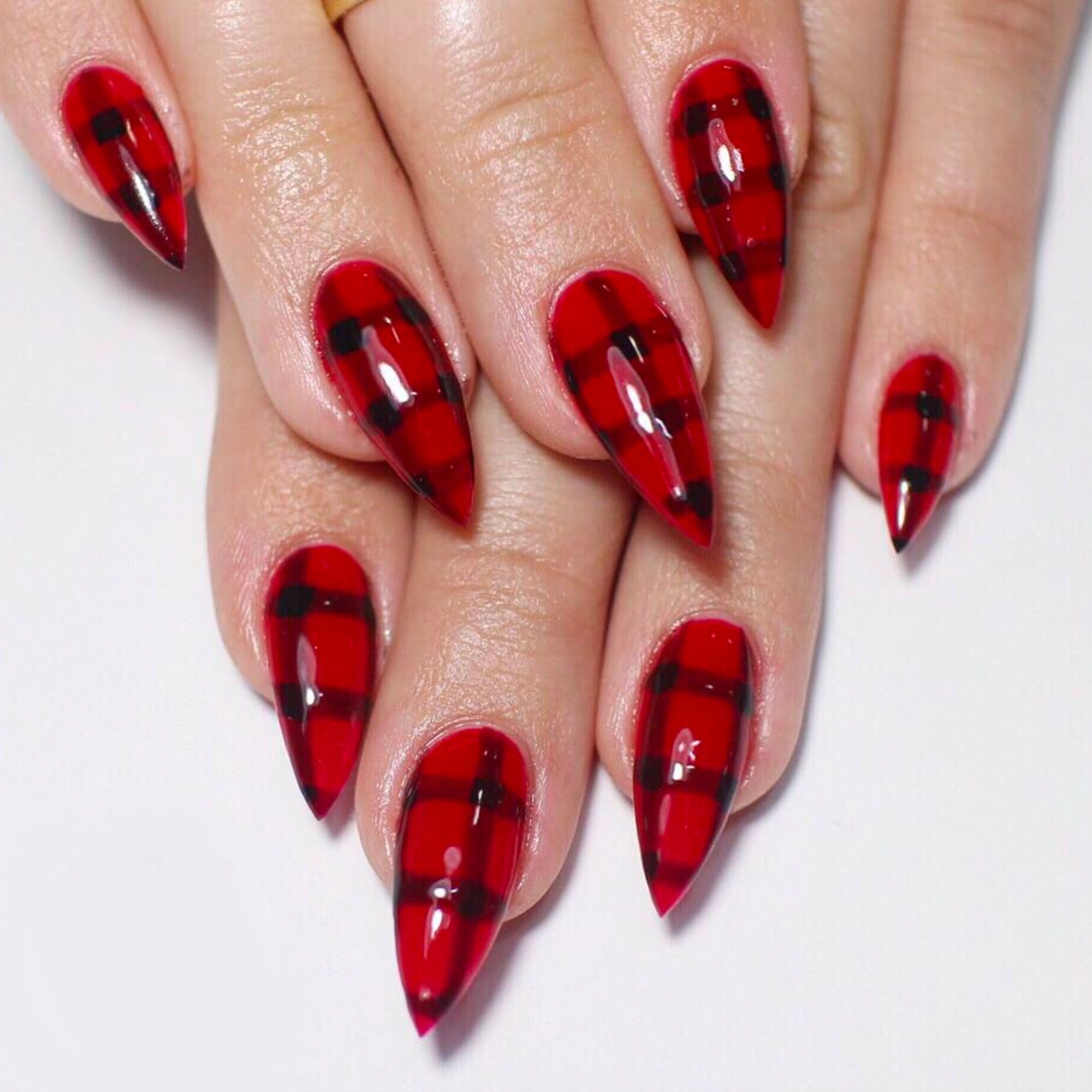 Red Decorated Nails