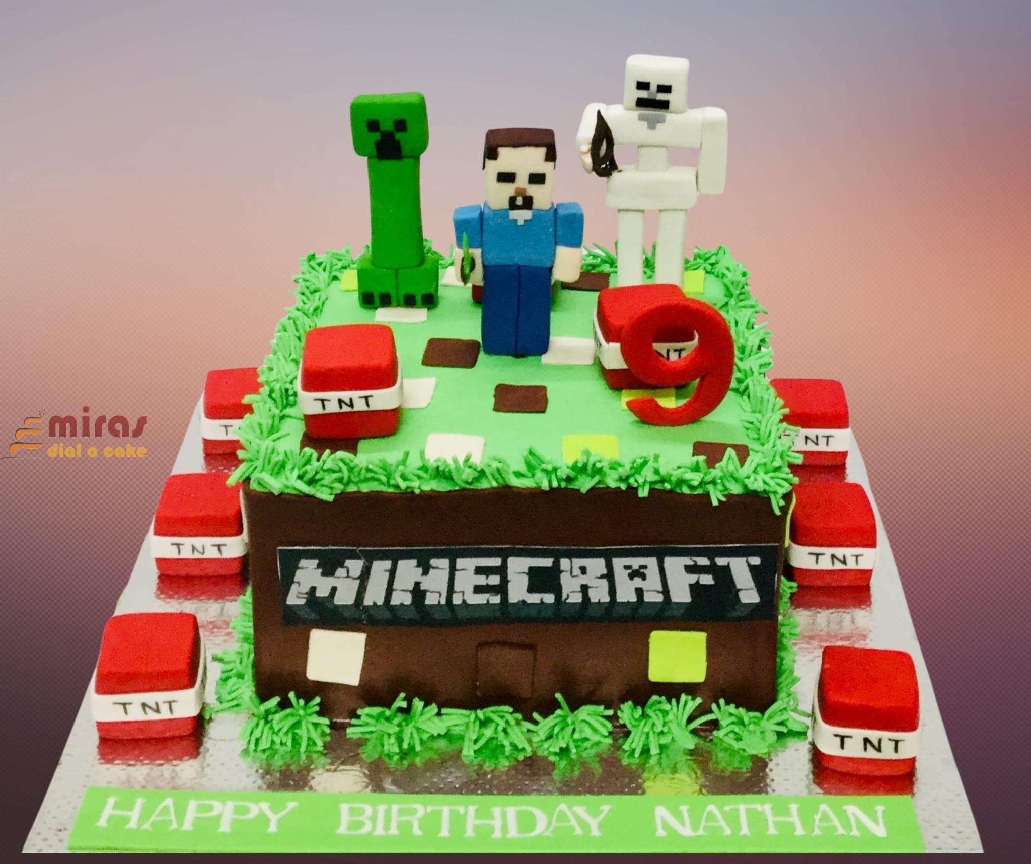 Minecraft decorated cake