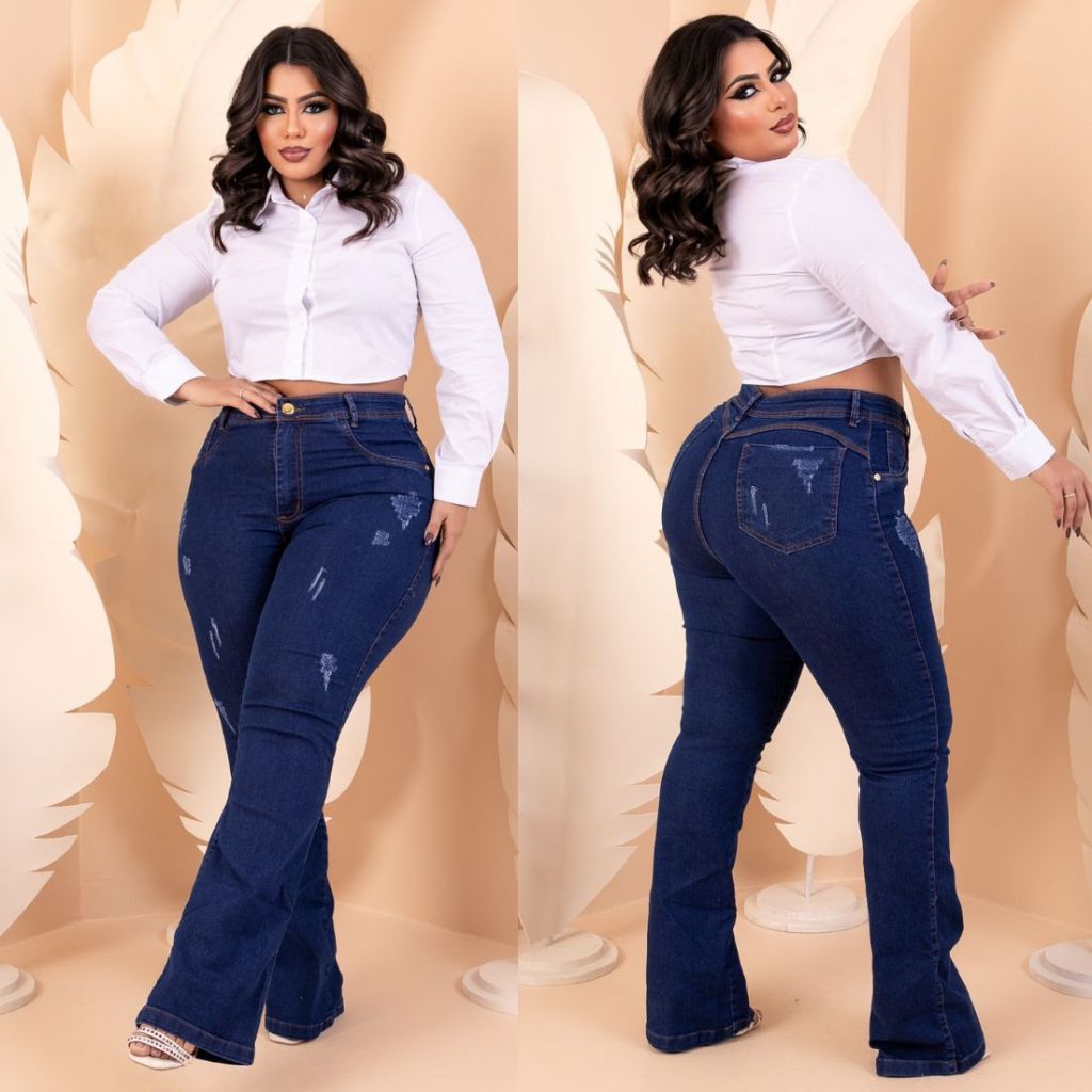 calça flare plus size