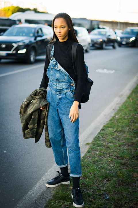 Fashion Look with denim overalls