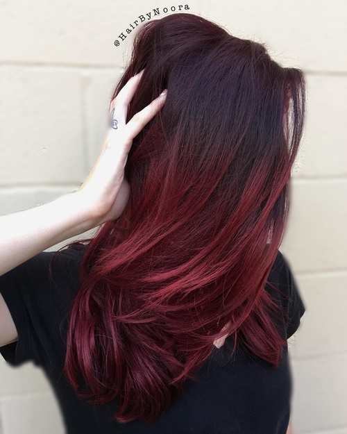 ombre hair red