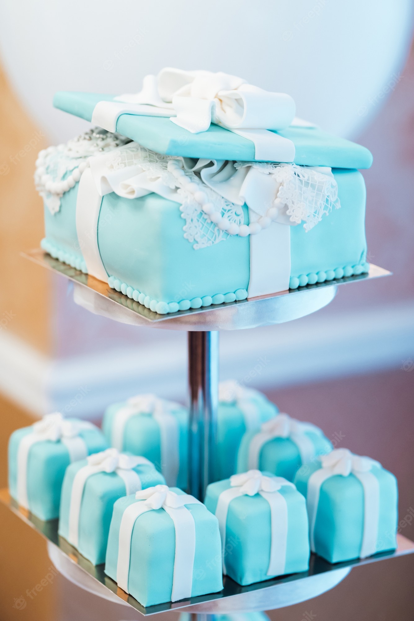 Turquoise Decorated Cake