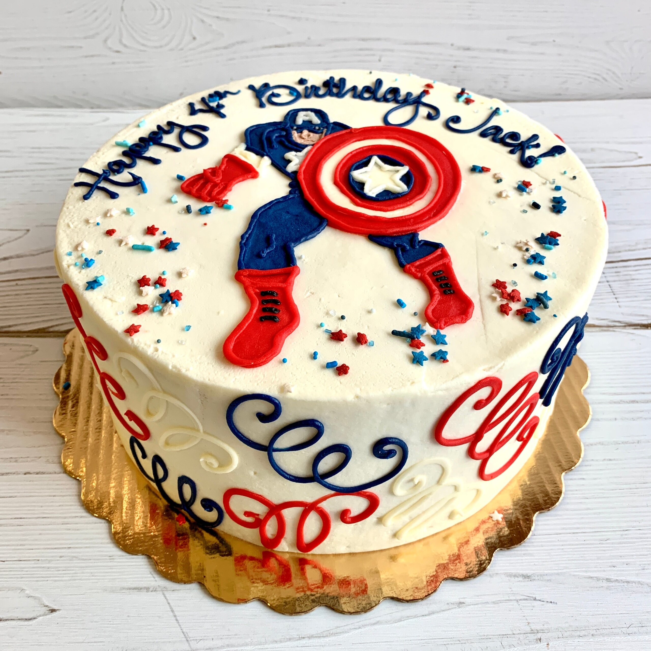 Captain America Decorated Cake