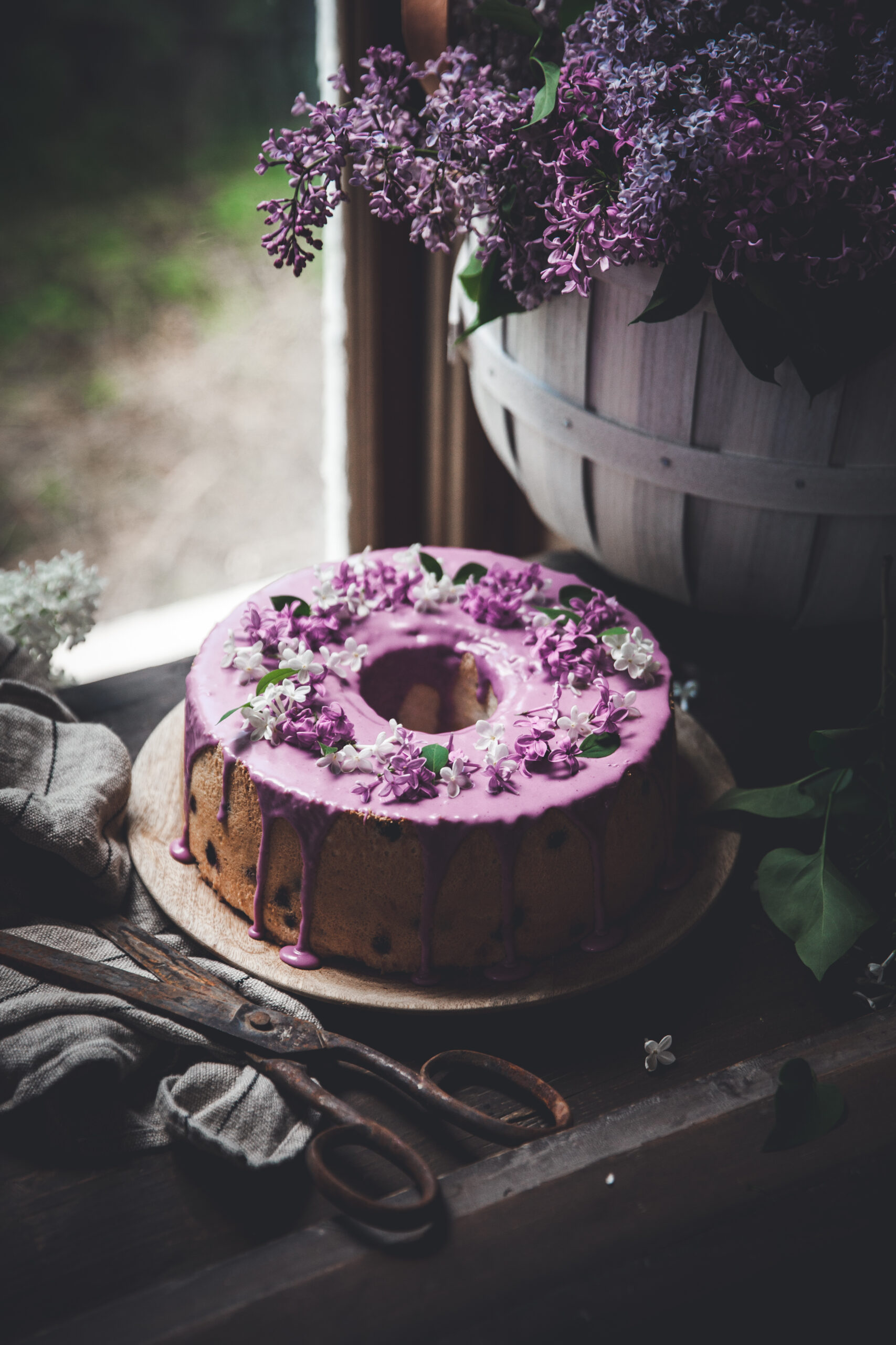 Lilac Decorated Cake