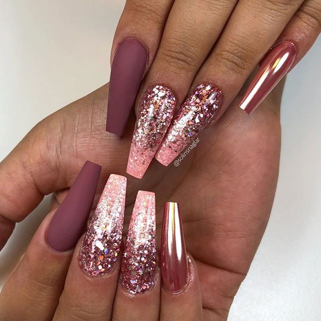 Nail Decorated With Glitter