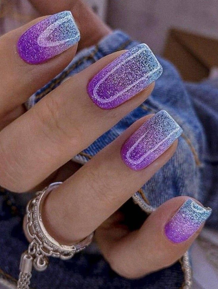 Purple Decorated Nail