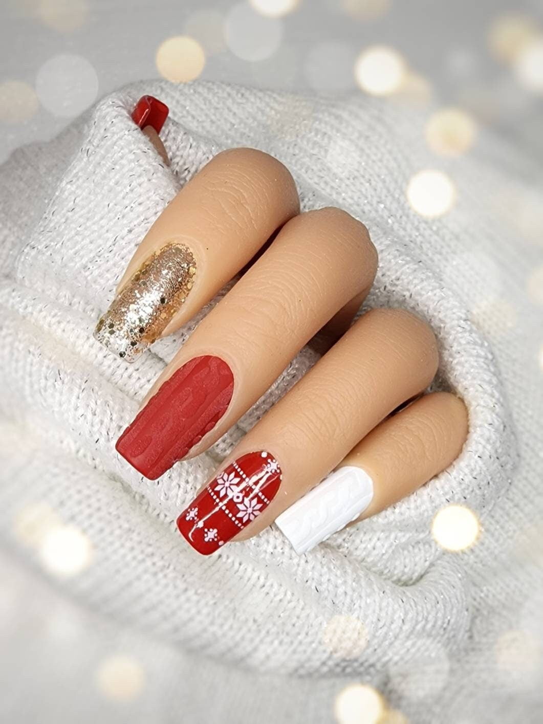 Red Decorated Nail