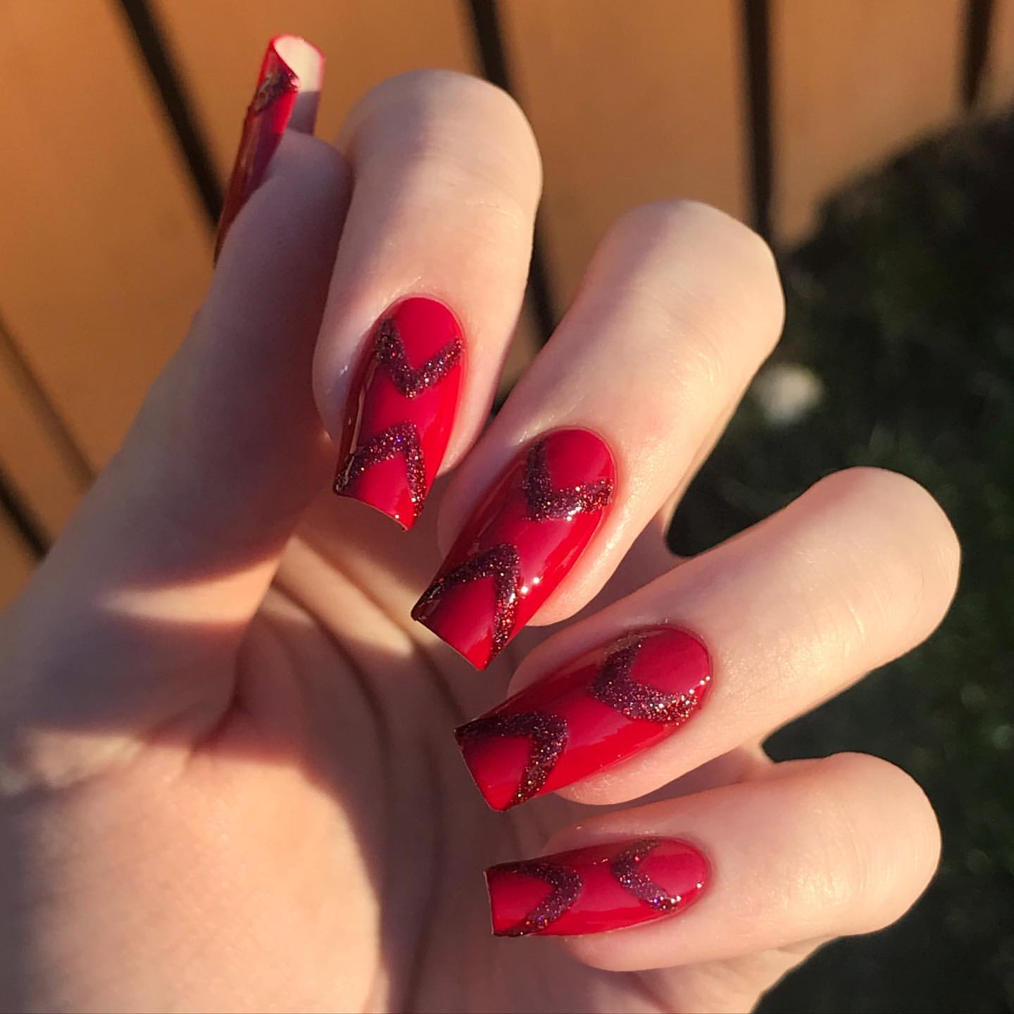 Red Decorated Nails