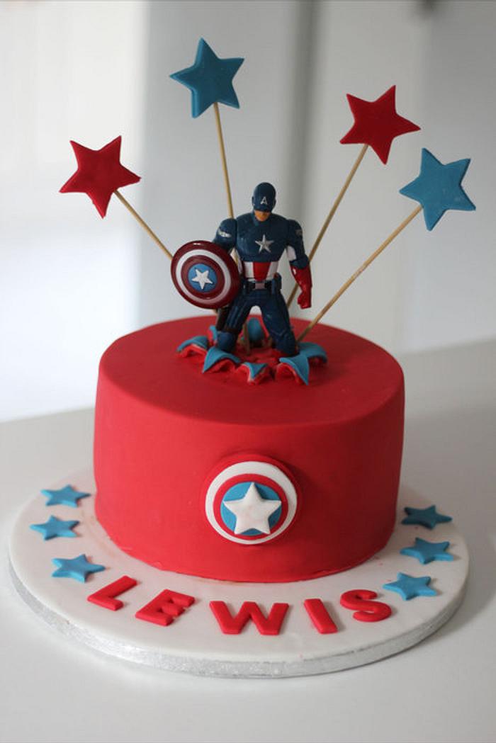 Captain America Decorated Cake