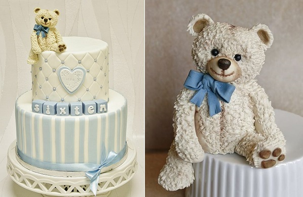 Teddy bear decorated cake