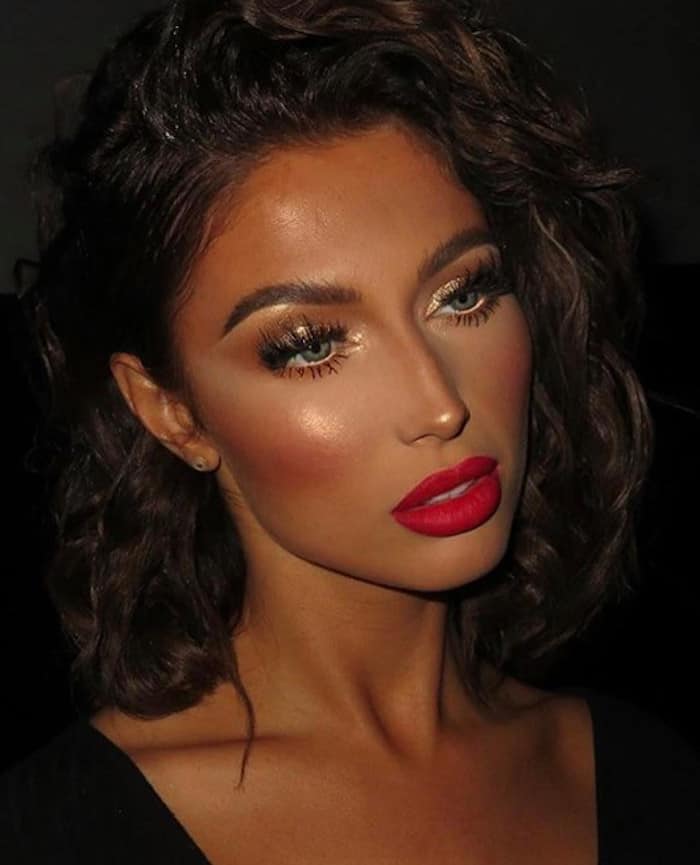 Makeup With Red Lipstick