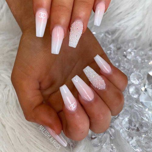 White Decorated Nail