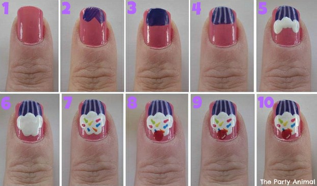 Cupcake Decorated Nail