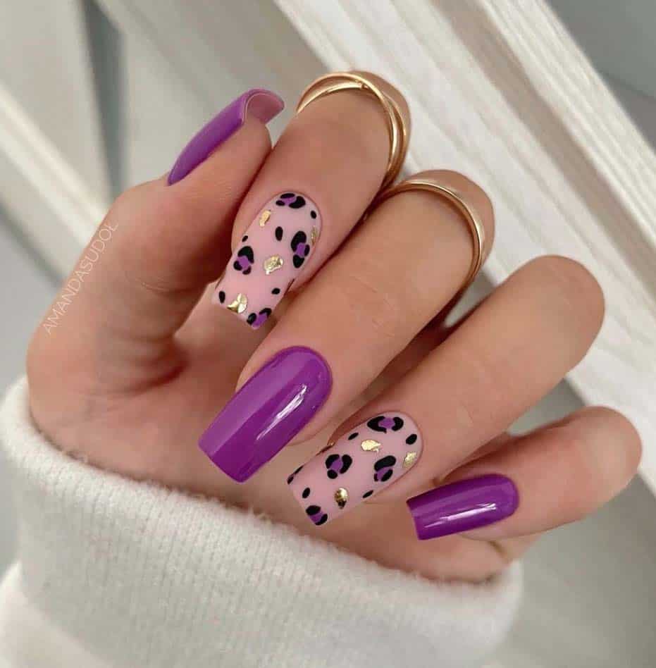 Purple Decorated Nail