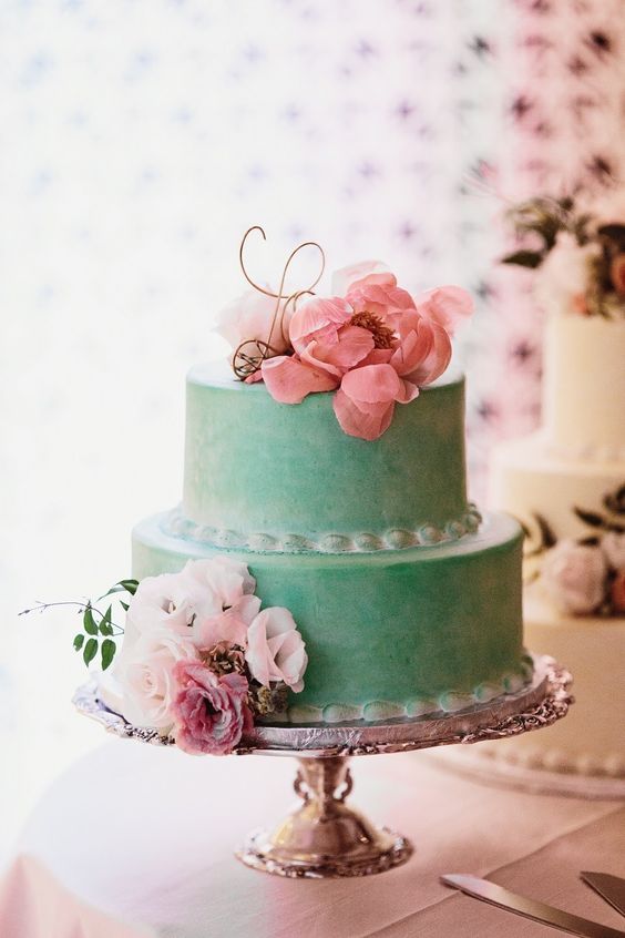 Turquoise Decorated Cake