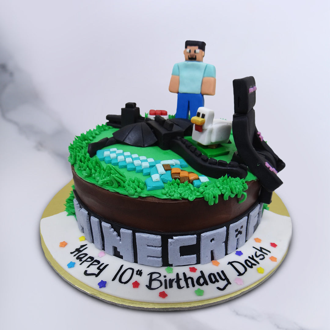 Minecraft decorated cake