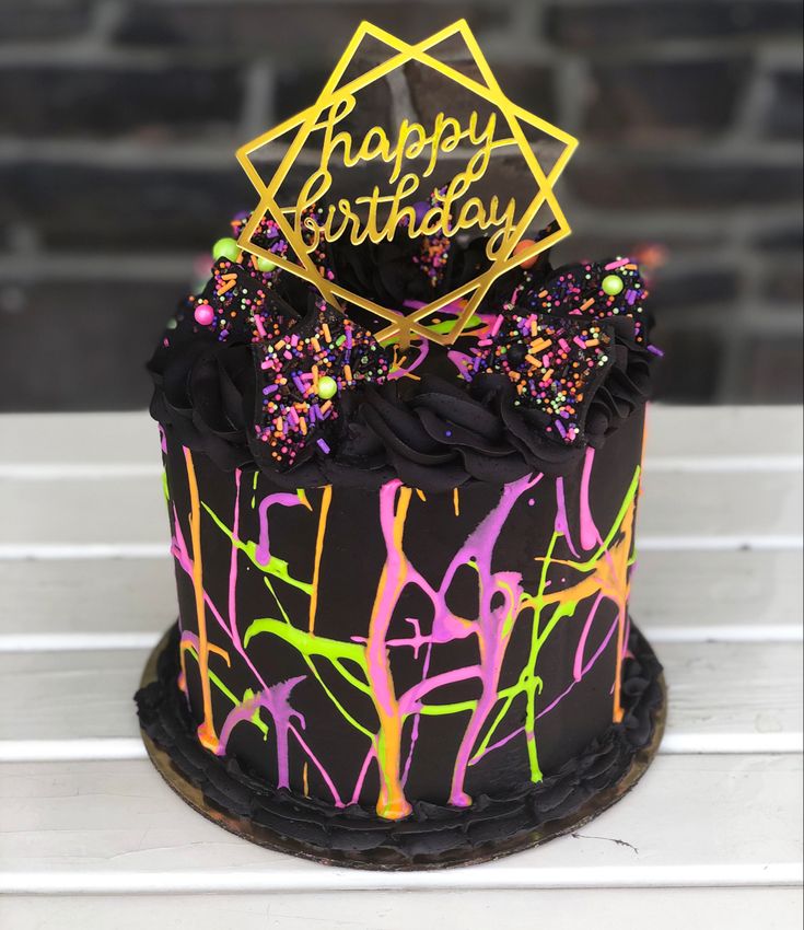 Neon Decorated Cake