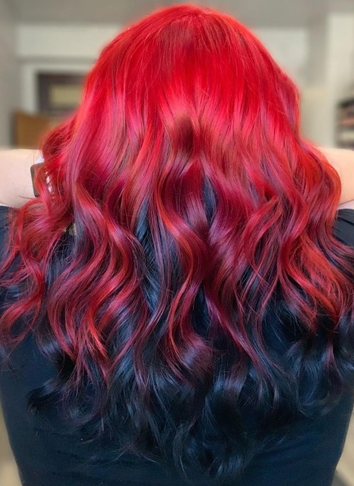 ombre hair red