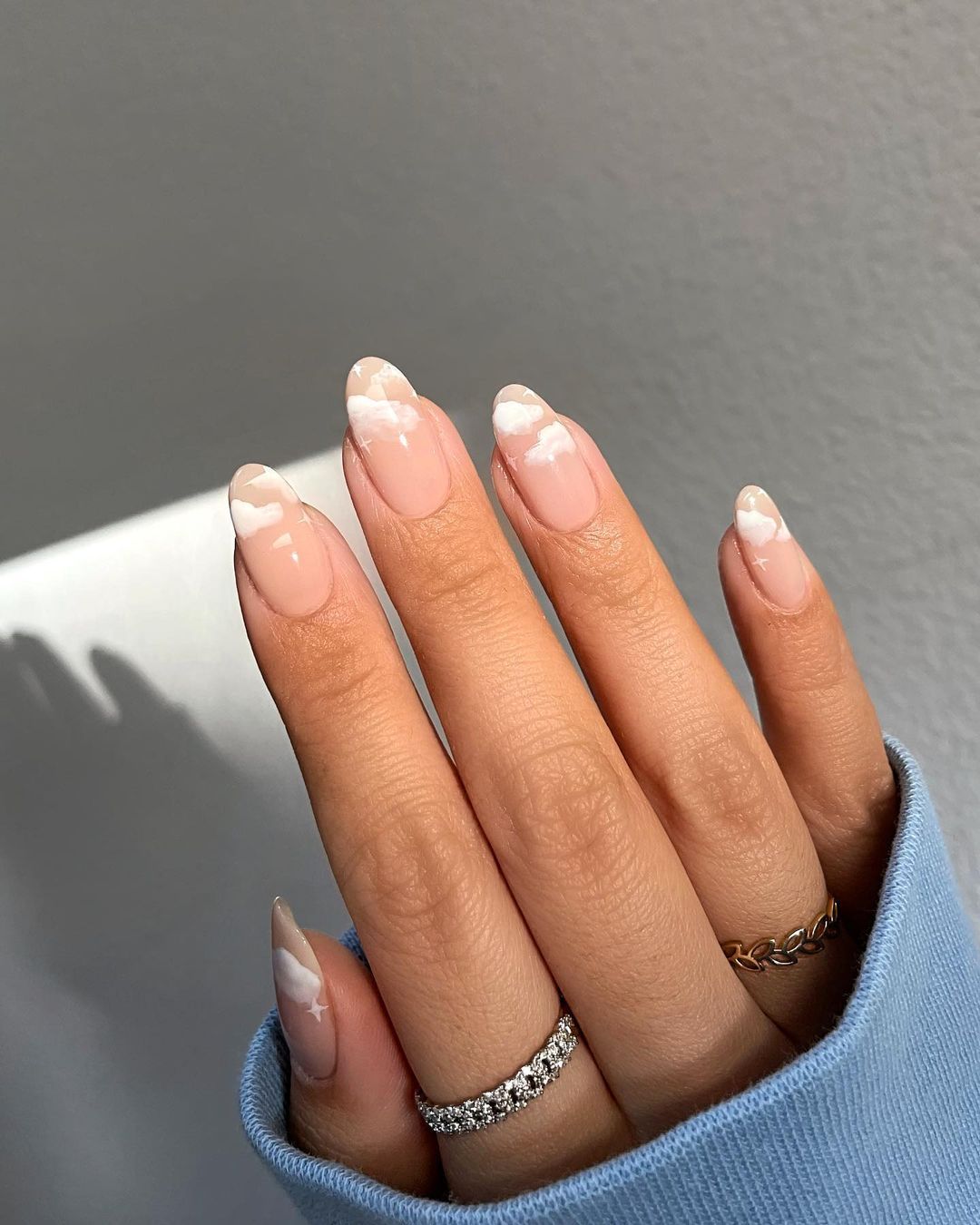 White Decorated Nail