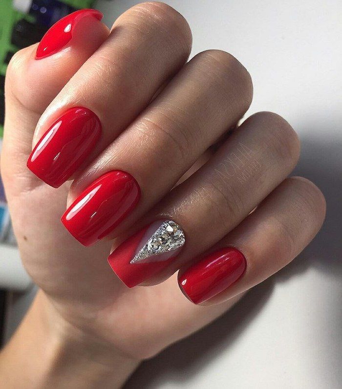 Red Decorated Nails