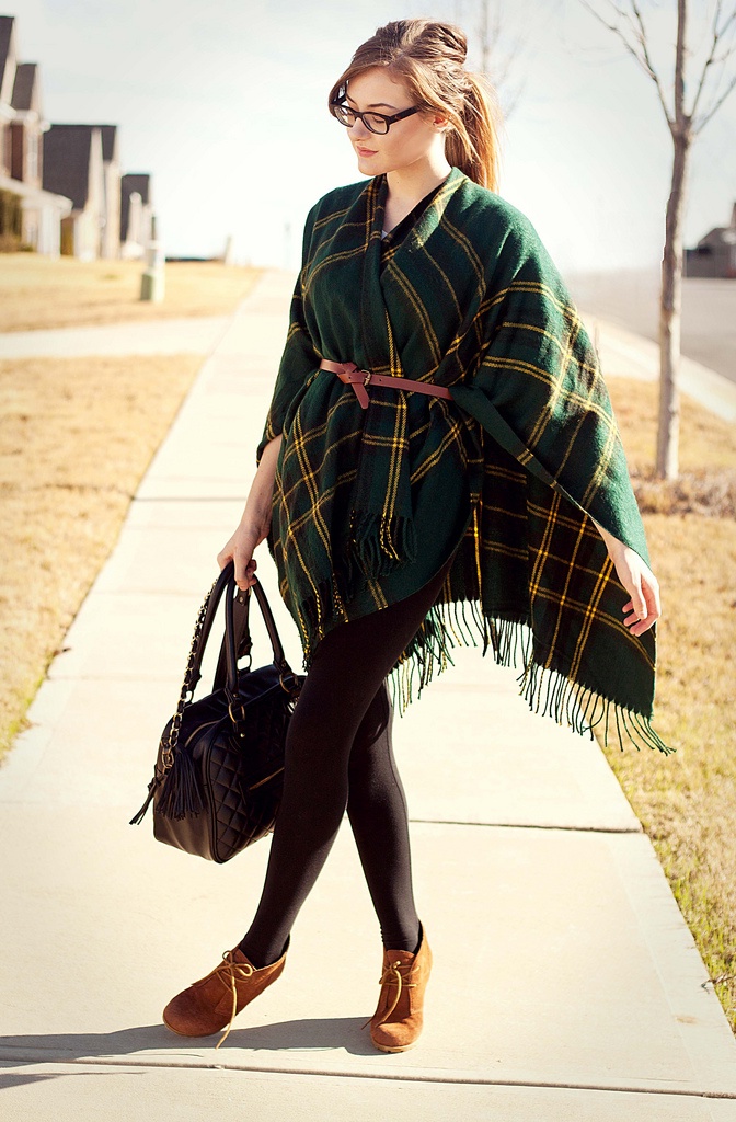 Fashion Look with Poncho