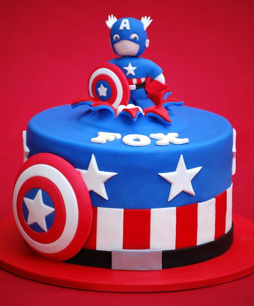 Captain America Decorated Cake