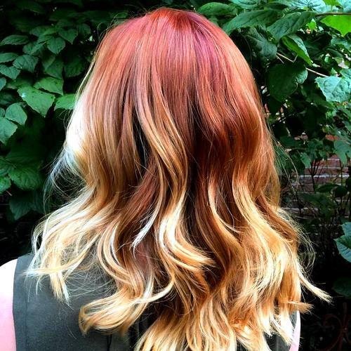 ombre hair red