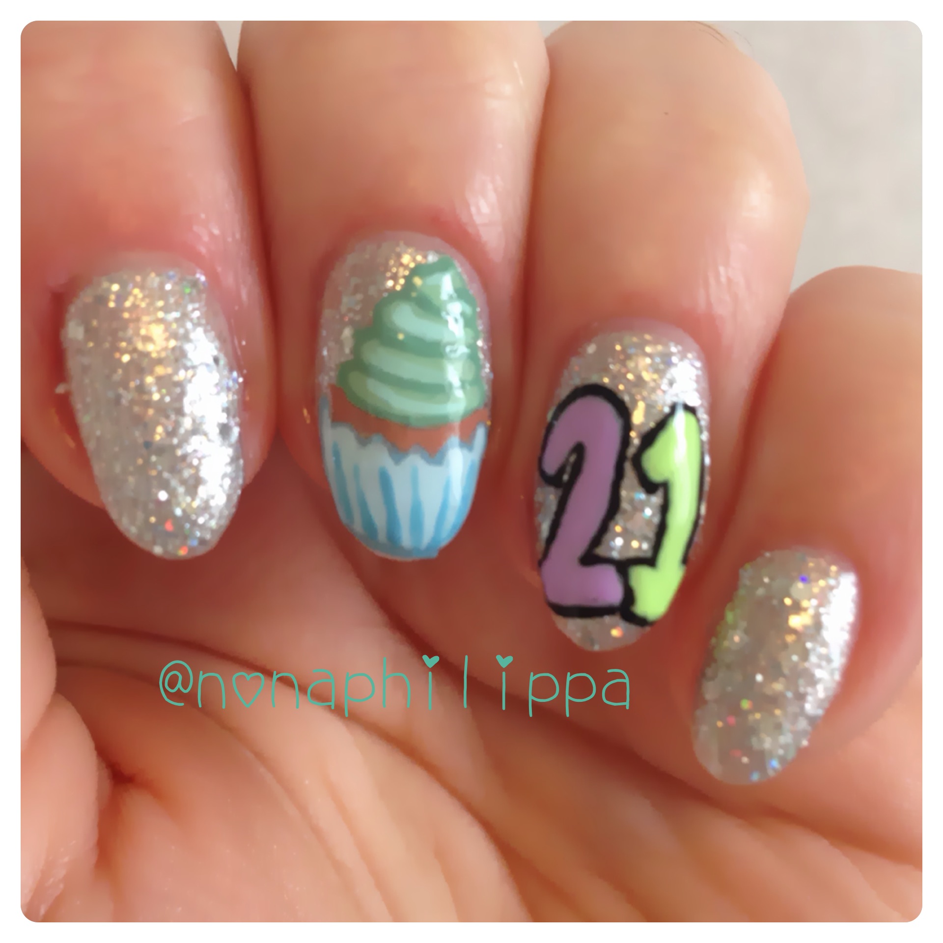 Cupcake Decorated Nail