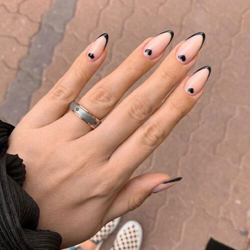 Black Decorated Nail