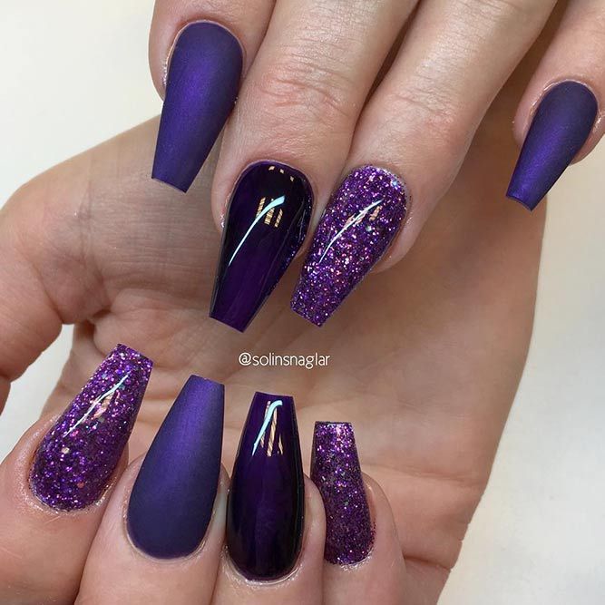 Purple Decorated Nail