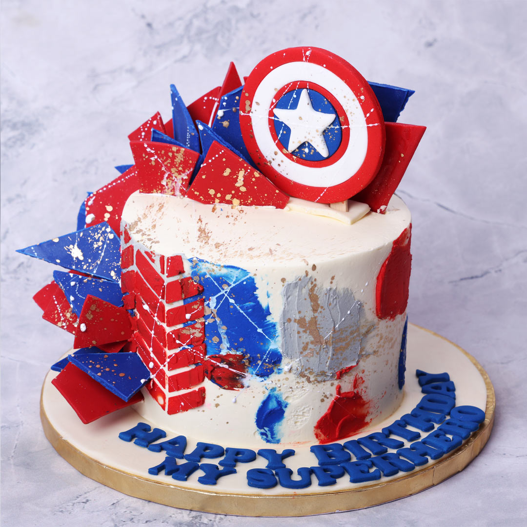 Captain America Decorated Cake