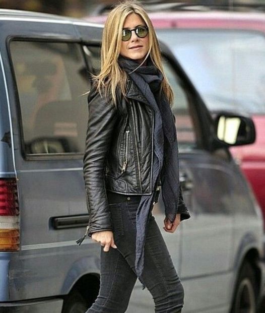 Fashion Look with Female leather jacket