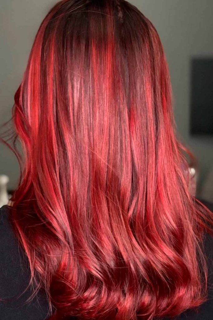 ombre hair red