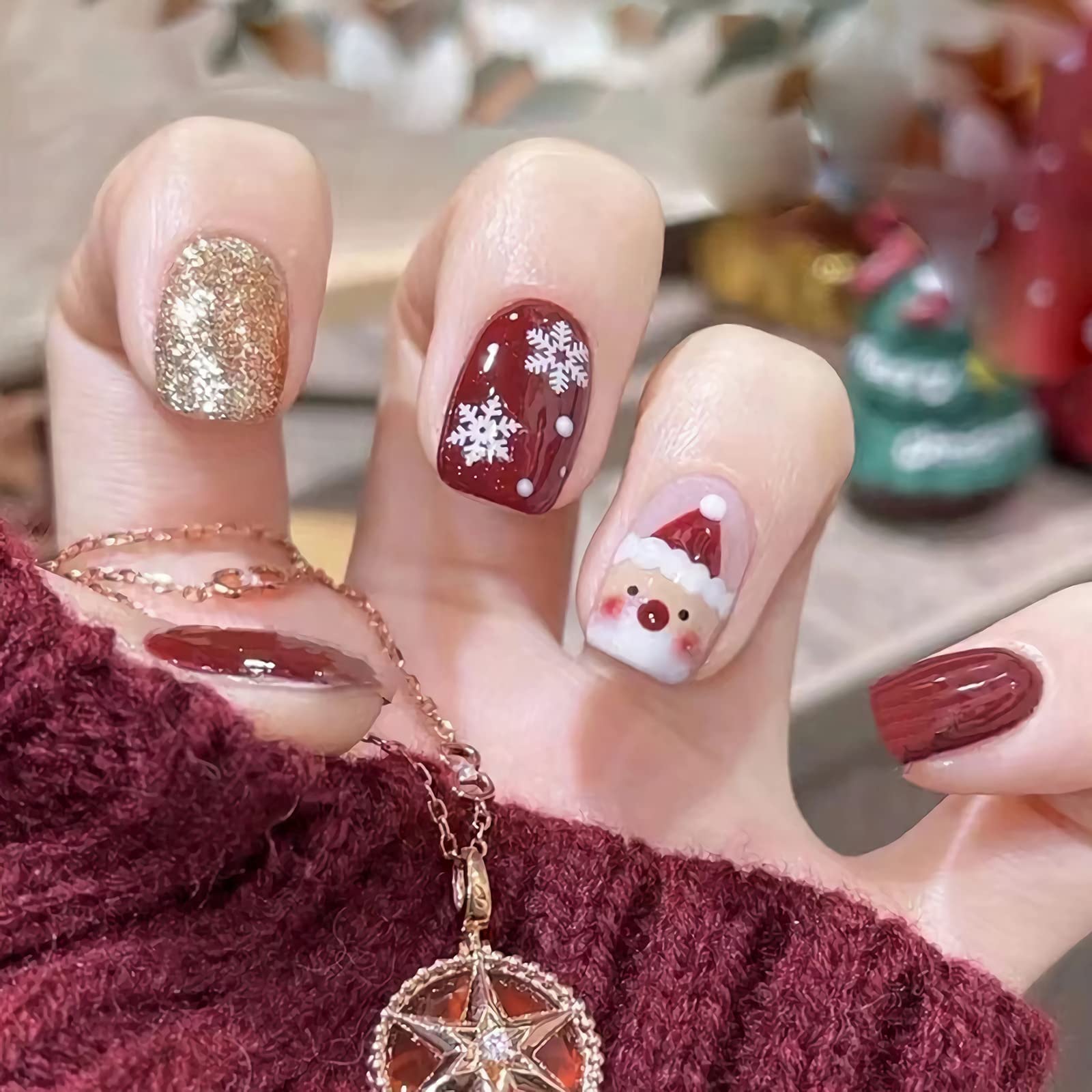 Red Decorated Nails